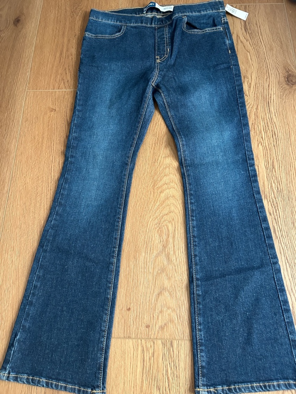 Old Navy Dark Blue Flared Jeans - Stretch Denim Bootcut - size XL (14/16)